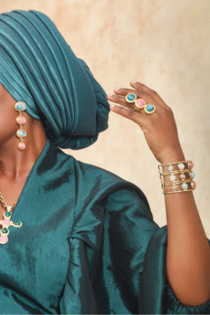 Raw stone jewellery set