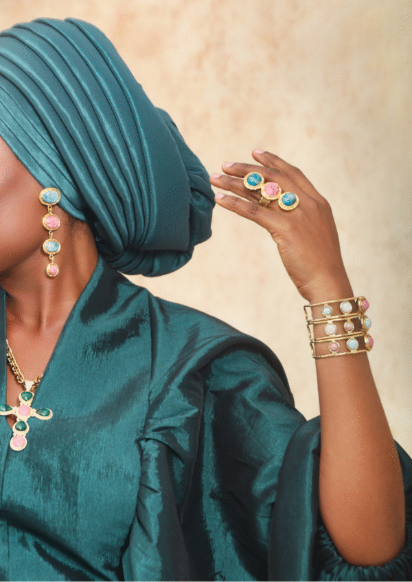 Raw stone jewellery set
